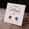 Tiny Brass Mushroom Stud Earrings