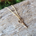 Tiny Brass Scissors Pendant