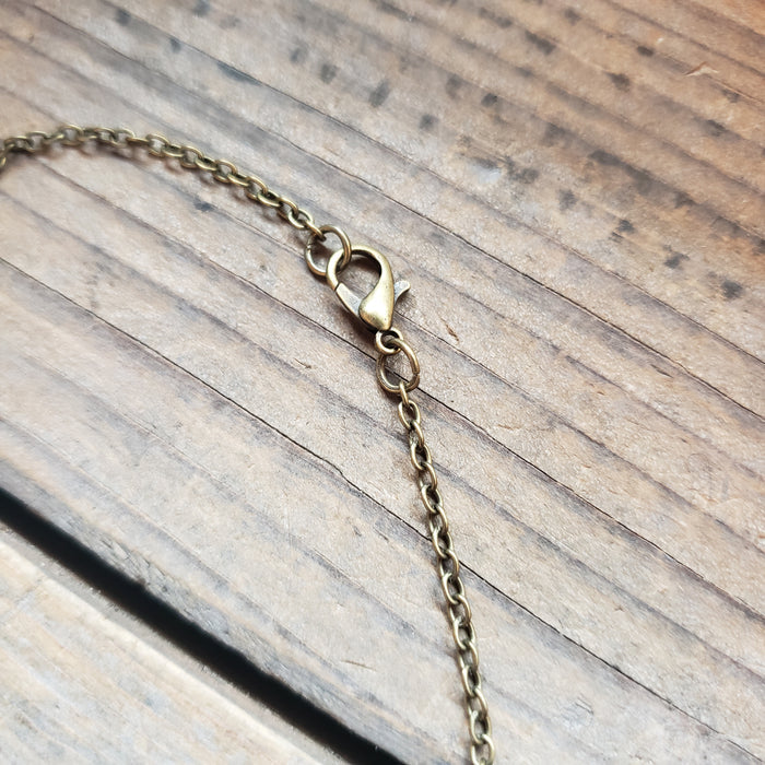 Tiny Embroidered Amanita Mushroom Necklace
