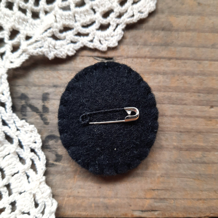 Tiny Embroidered Floral Bouquet Brooch