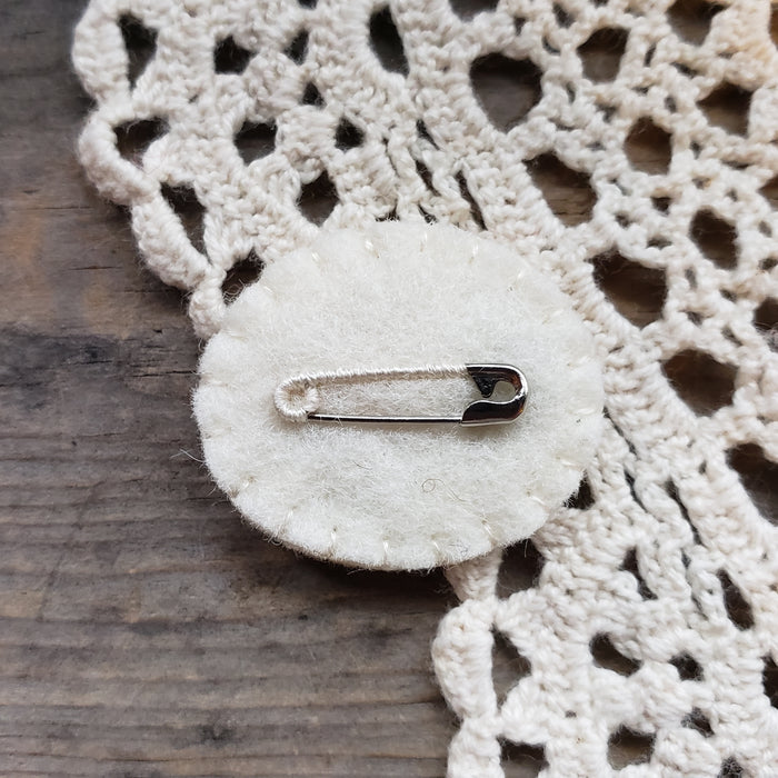 Tiny Embroidered Fox Brooch