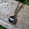 Tiny Embroidered Opossum Necklace