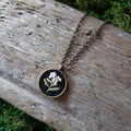 Tiny Embroidered Pansy Necklace