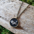 Tiny Embroidered Raccoon Necklace