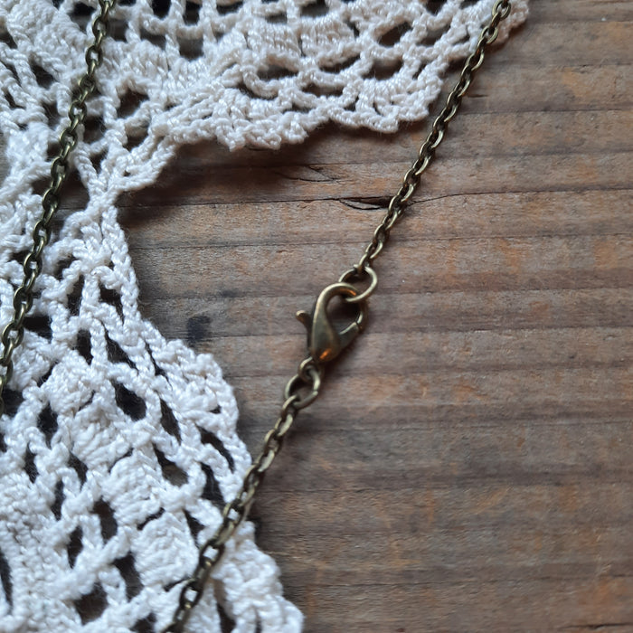 Tiny Embroidered Red Fox Necklace