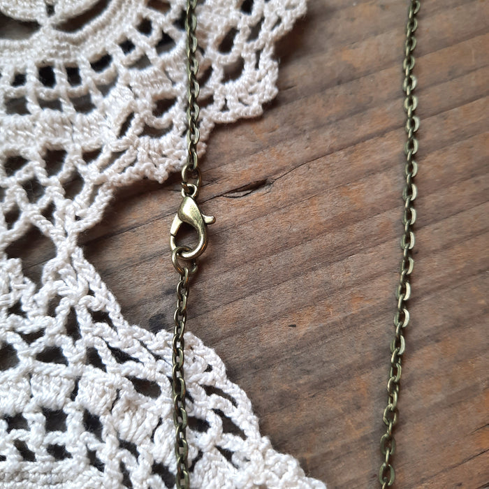 Tiny Embroidered Strawberry Necklace