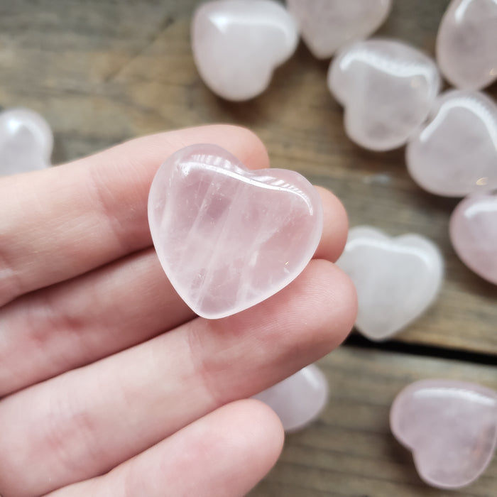 Tiny Rose Quartz Heart Pocket Stone