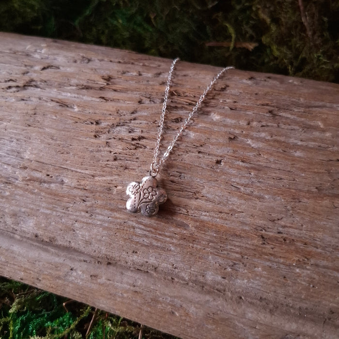 Tiny Silver Flower Vintage Locket