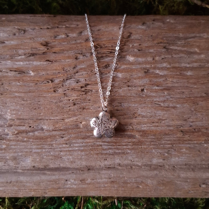 Tiny Silver Flower Vintage Locket
