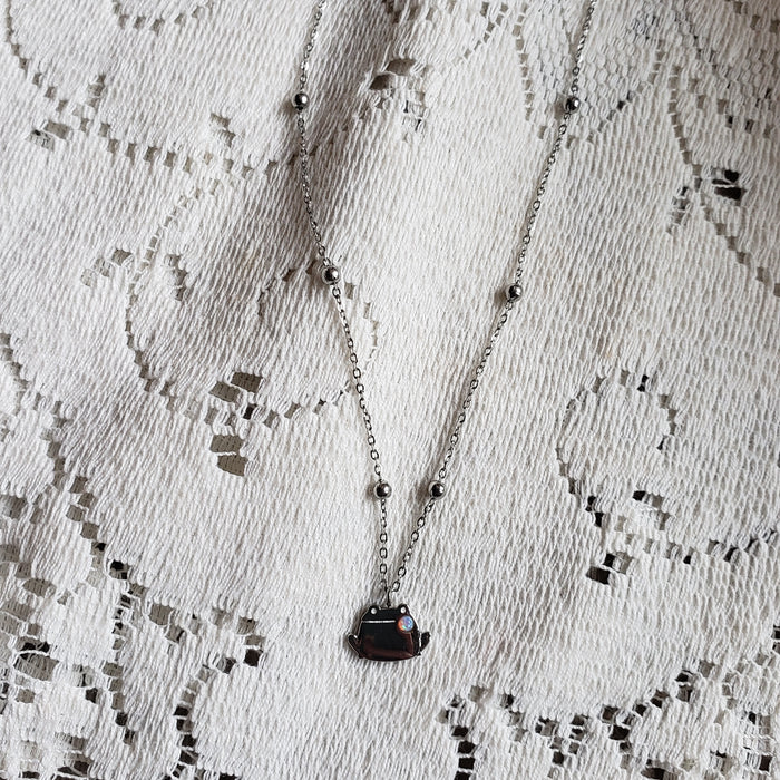 Tiny Stainless Steel Frog Necklace