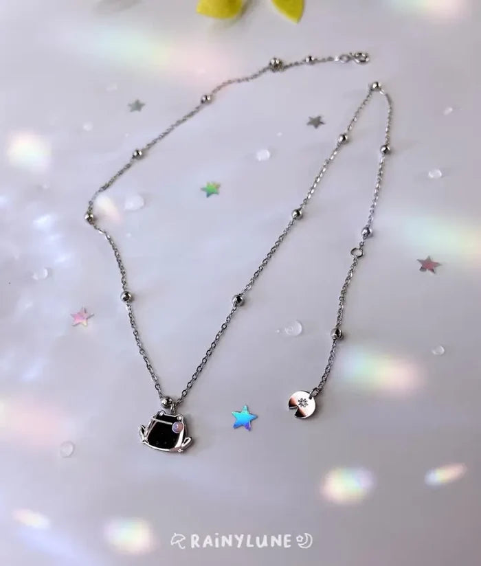 Tiny Stainless Steel Frog Necklace