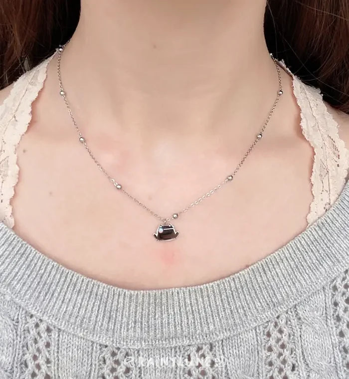 Tiny Stainless Steel Frog Necklace