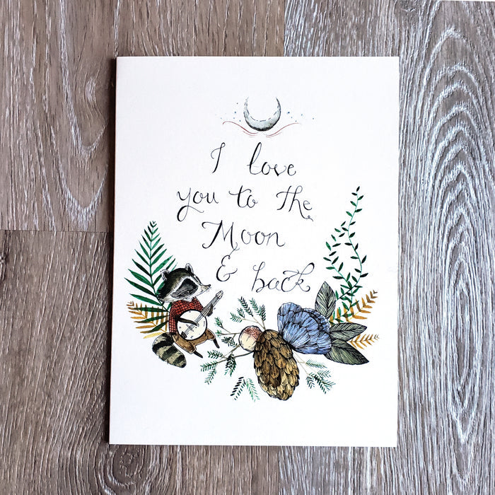 "To the Moon and Back" Greeting Card