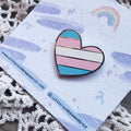 Trans Heart Enamel Pin