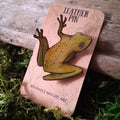 Tree Frog Leather Brooch