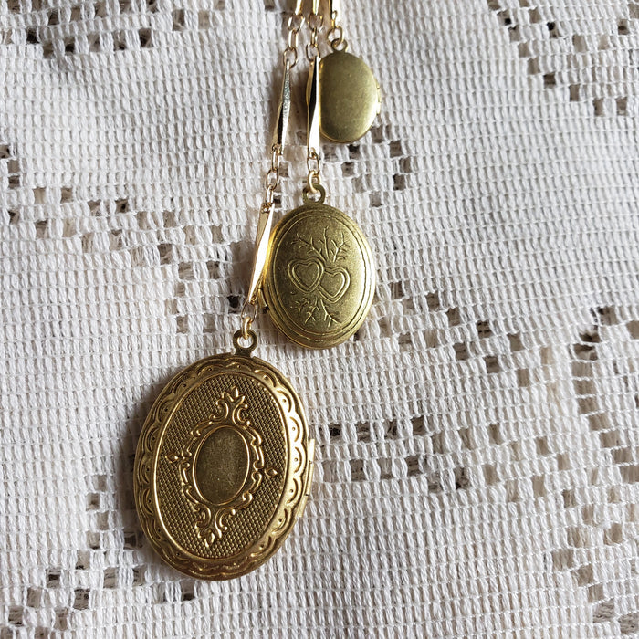 Triple Locket Necklace
