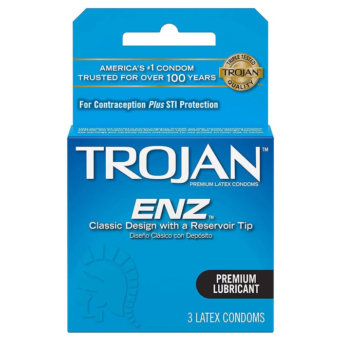 Trojan ENZ Lubricated Latex Condoms - 3 Ct - 48 Pack