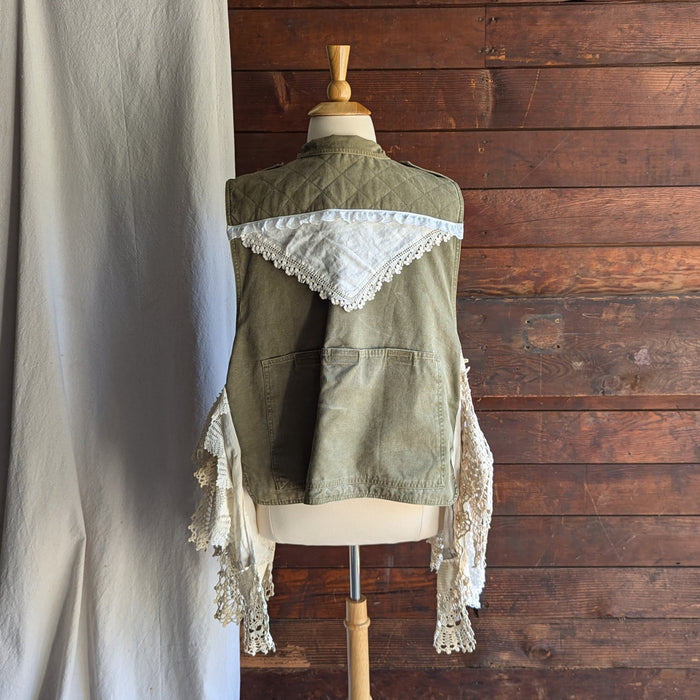 Upcycled 'Fishing Net' Lace-Trimmed Fishing Vest