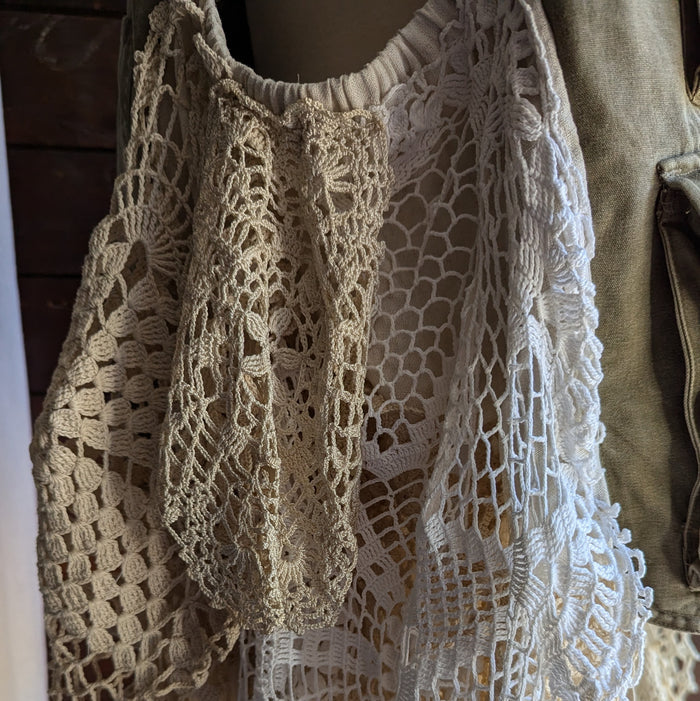 Upcycled 'Fishing Net' Lace-Trimmed Fishing Vest