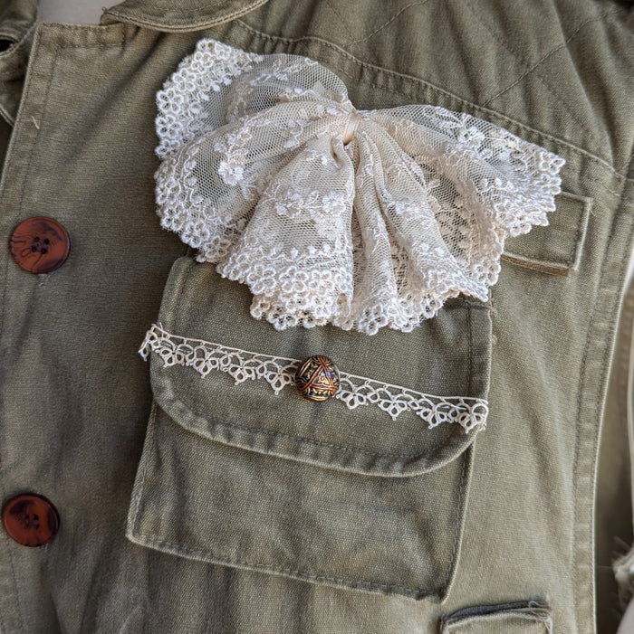 Upcycled 'Fishing Net' Lace-Trimmed Fishing Vest