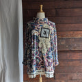 Upcycled Plus Size "Beetle in a Net" Asymmetrical Turtleneck