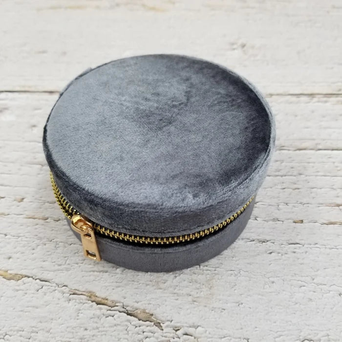 Velvet Jewelry Box Circular Organizer Box (Various Colors)