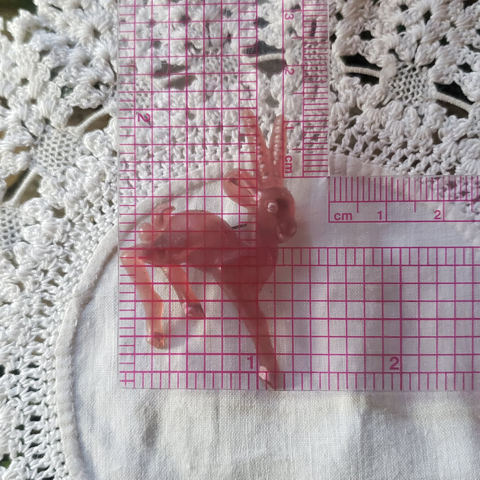 Vintage Clear Resin Goat Brooch