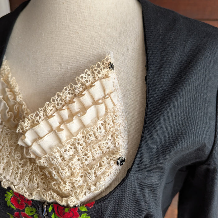 Vintage Cotton European Folk Dress