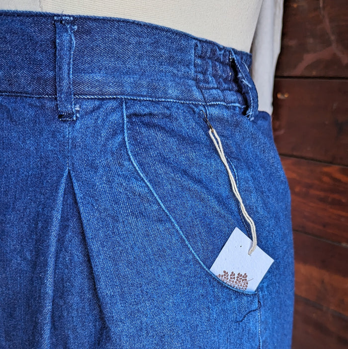 Vintage Dark Wash Denim Maxi Skirt