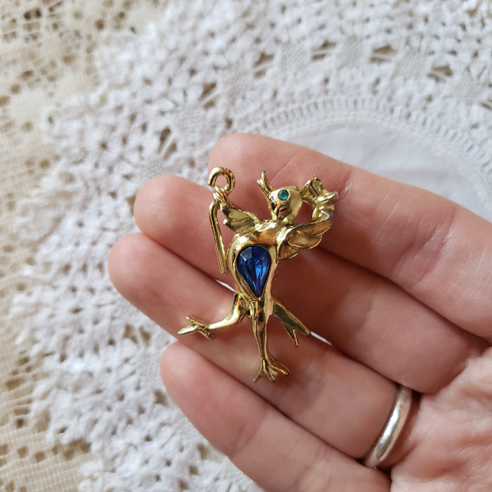Vintage Dressy Duck Brooch