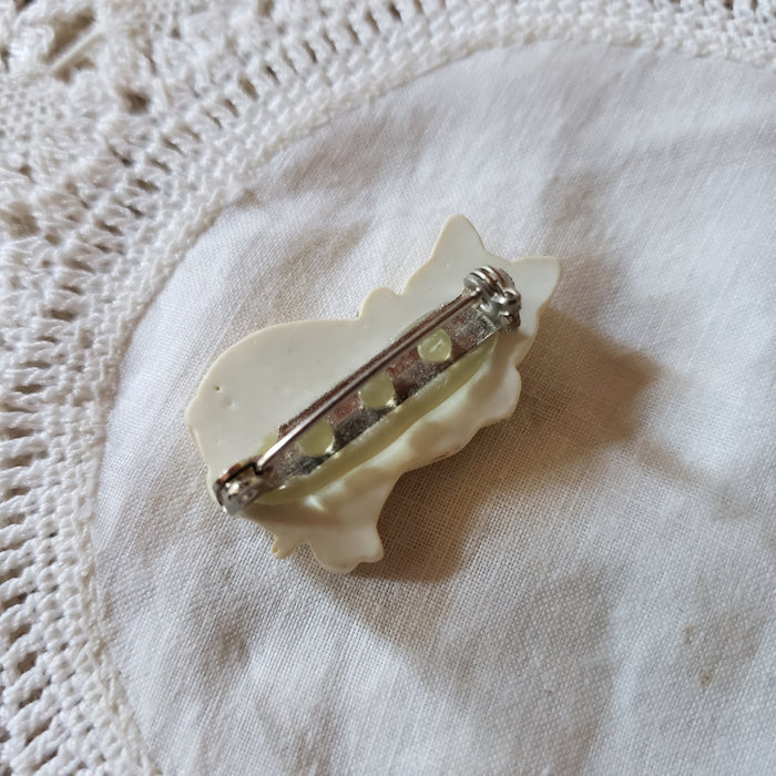 Vintage Floral Cat Brooch