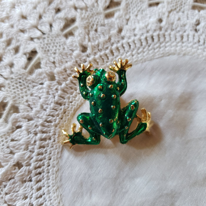 Vintage Gold-toned Frog Brooch