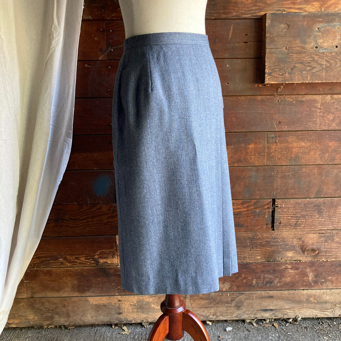 Vintage Grey Wool Pencil Skirt