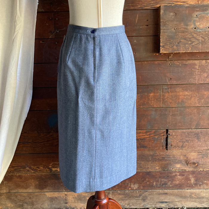 Vintage Grey Wool Pencil Skirt