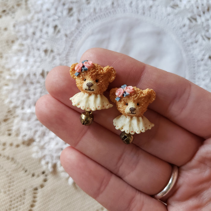 Vintage Resin Bear Earrings