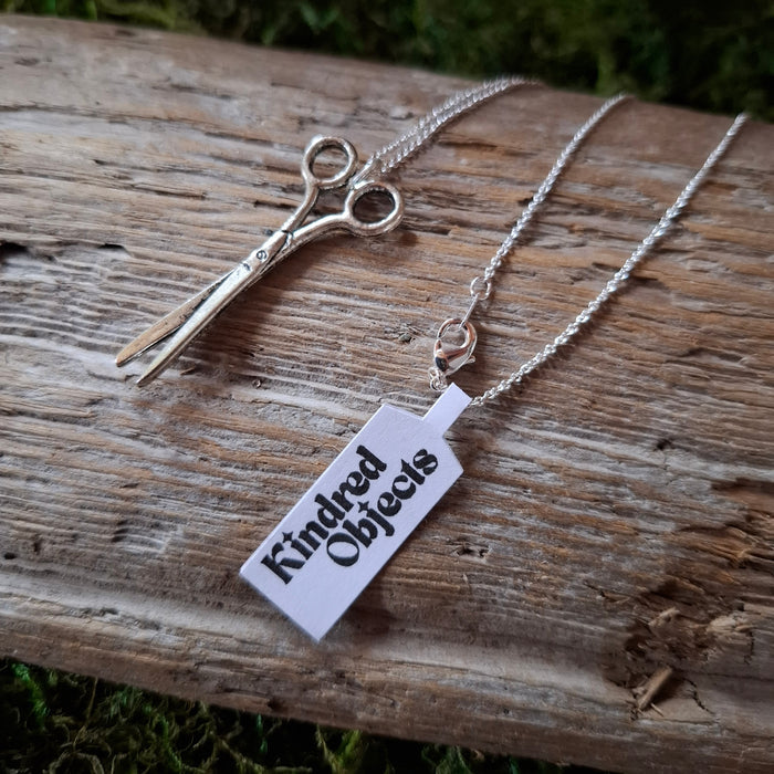 Vintage Silver Scissors Charm Necklace