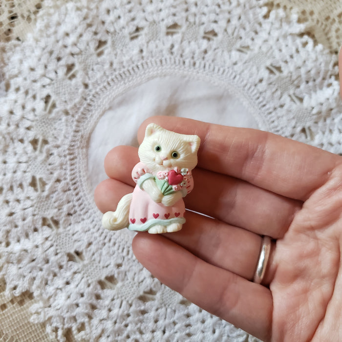 Vintage Valentine Kitty Brooch