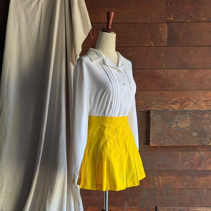 Vintage Yellow Pleated Tennis Skirt