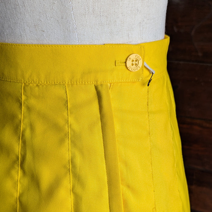 Vintage Yellow Pleated Tennis Skirt