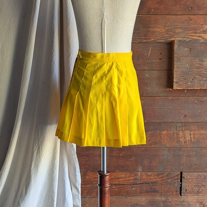 Vintage Yellow Pleated Tennis Skirt