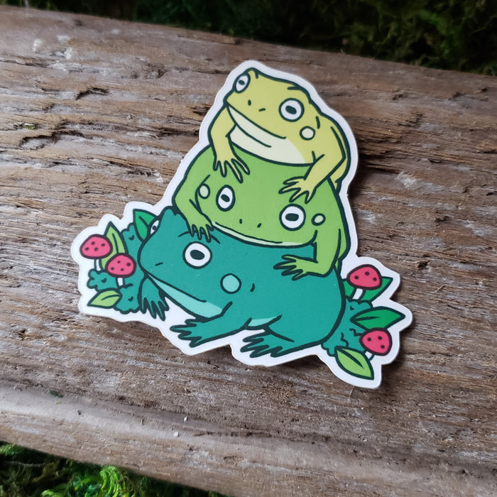 Vinyl Frog Stack Sticker