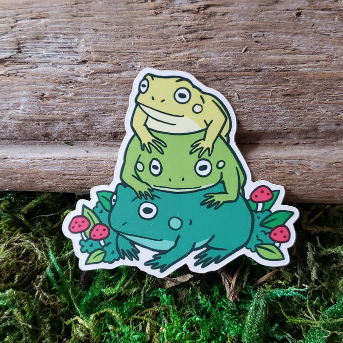 Vinyl Frog Stack Sticker