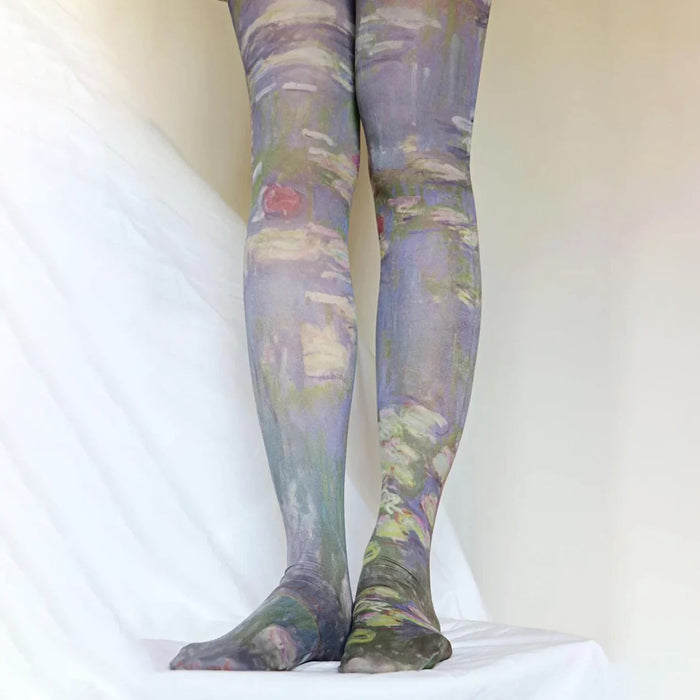 "Water Lilies" Printed Art Tights