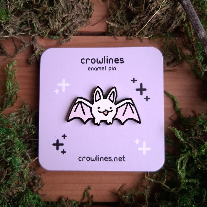 White Bat Enamel Pin