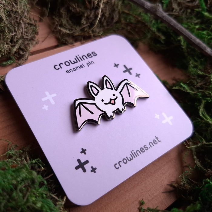 White Bat Enamel Pin