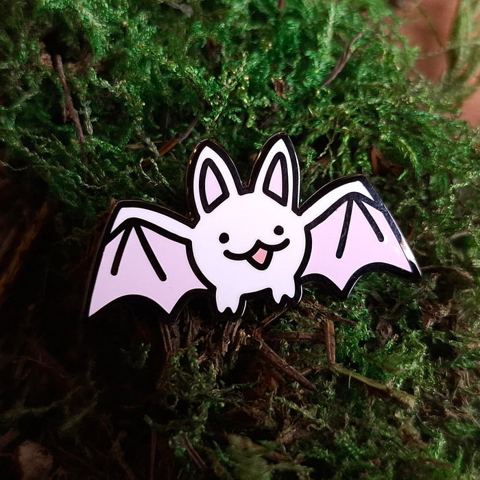 White Bat Enamel Pin