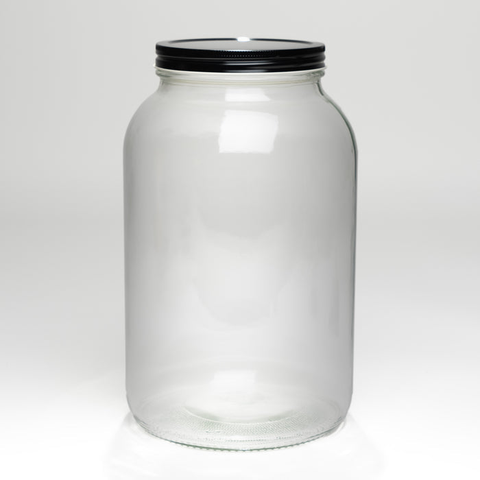Wide Mouth Glass Jar with Metal Cap - Rustic Strength