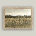 Wildflower Field Framed Antique Art 9 x 7
