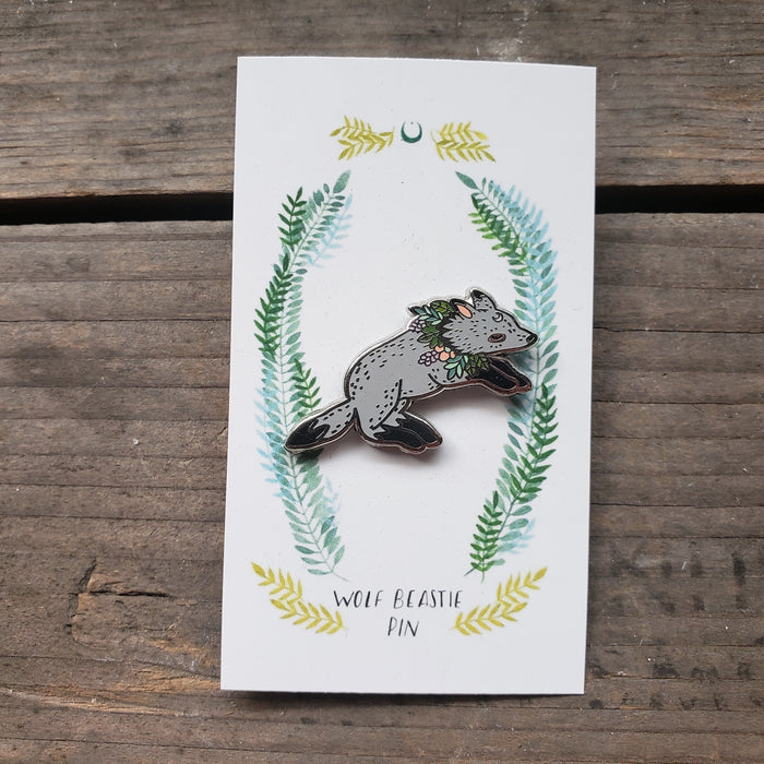 Wolf Beastie Enamel Pin