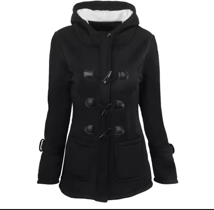 Women Basic Jacket, Women's Overcoat Zipper Causal Outwear Hooded Coat